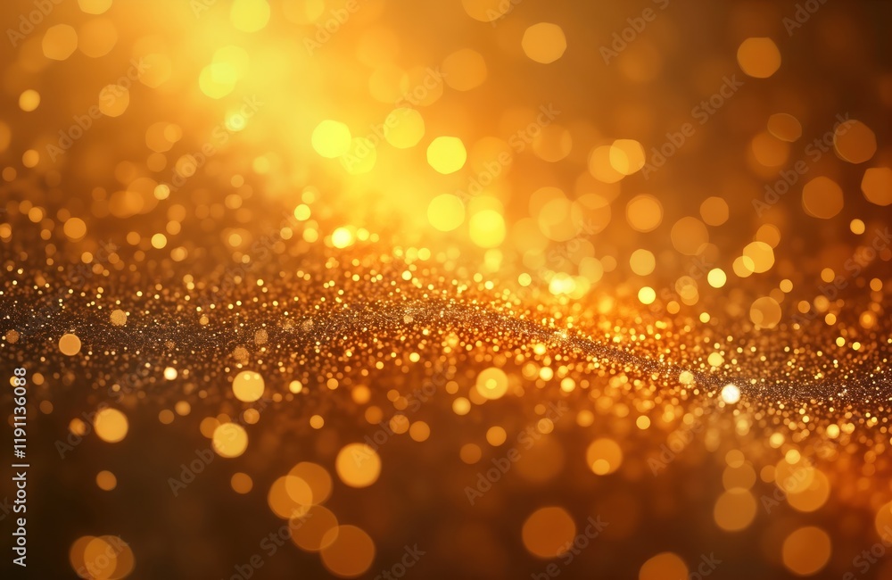 Poster golden shimmering background with dazzling sparkle effect. abstract design with vibrant light and in