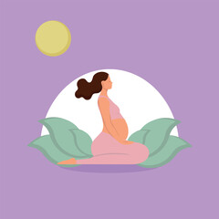 faceless poster of a pregnant woman in yoga