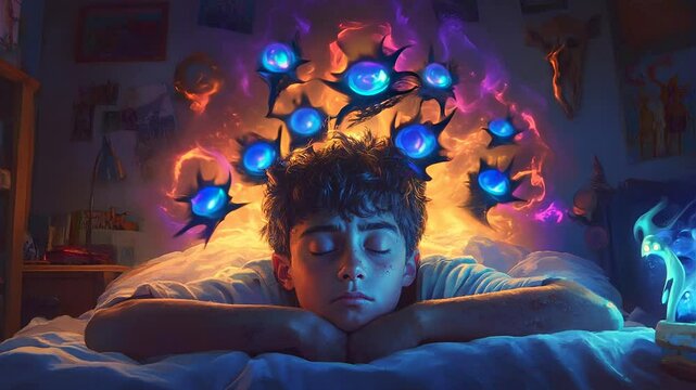 Dreamlike Fantasy Animation with Glowing Mystical Creatures