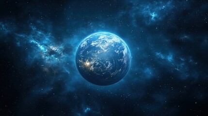 Obraz premium A beautiful view of Earth in space.