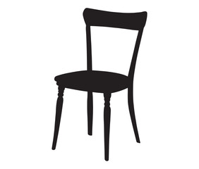Chair isolated on white background, Silhouette chair design