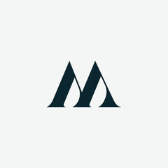 Letter M logo design concept. Elegant vector logo template. Letter M luxury logo template element.
