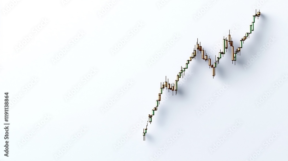 Aufkleber upward trending financial chart on a clean white backdrop elegantly depicting data driven growth fis