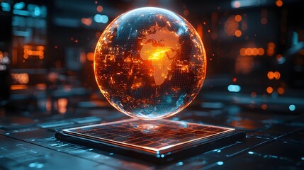 Futuristic Clean Energy Laboratory with Holographic Displays Visualizing Environmental Data