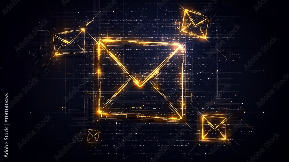 Aufkleber borderless communication and digital alliance idea portrayed by freehand navigation arrows envelope 