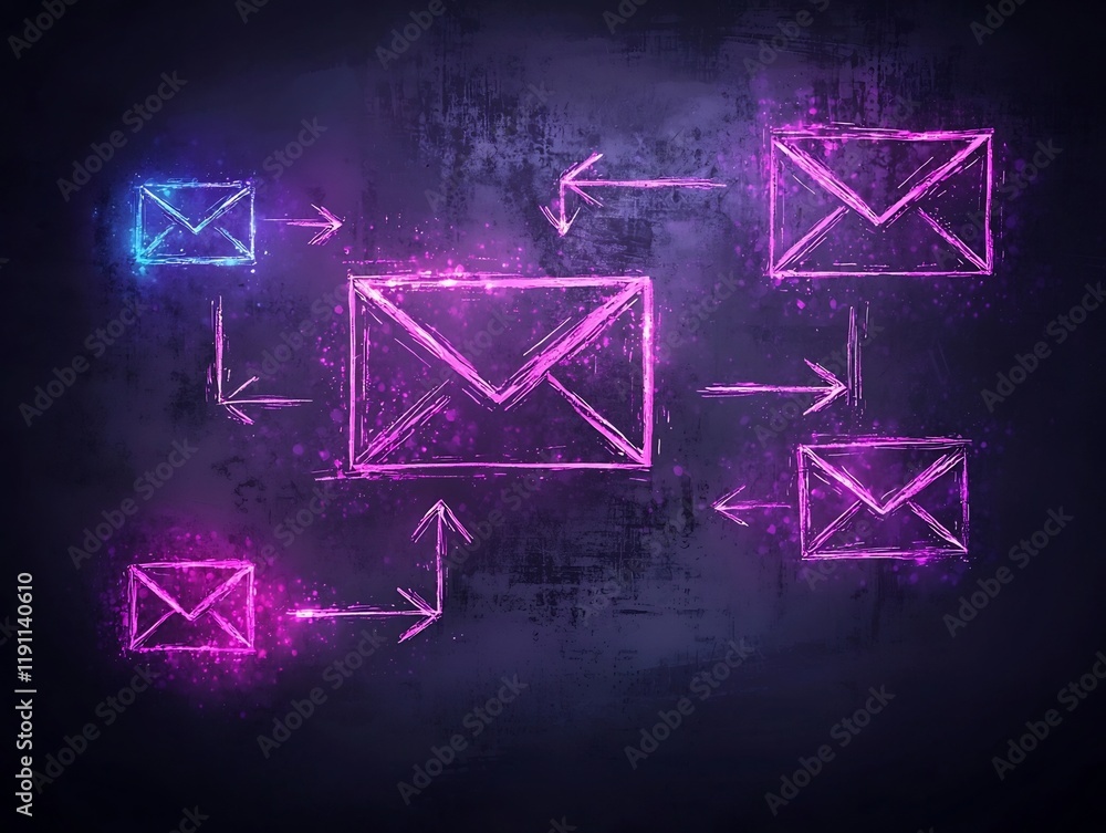 Aufkleber abstract digital art depicting a global communication and social network with freehand user interfac