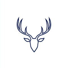 Minimalist deer head logo, white background, design element, branding
