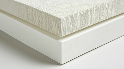 White Canvas Texture on Wooden Frame Base