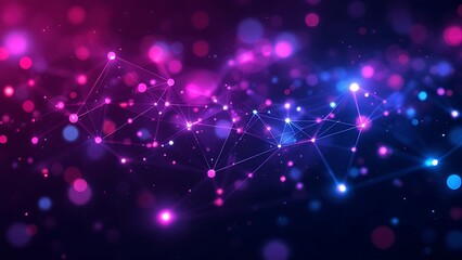 Fototapeta premium Abstract neural network 3D illustration. Big data concept. Global database and artificial intelligence. Bright, colorful background with bokeh effect