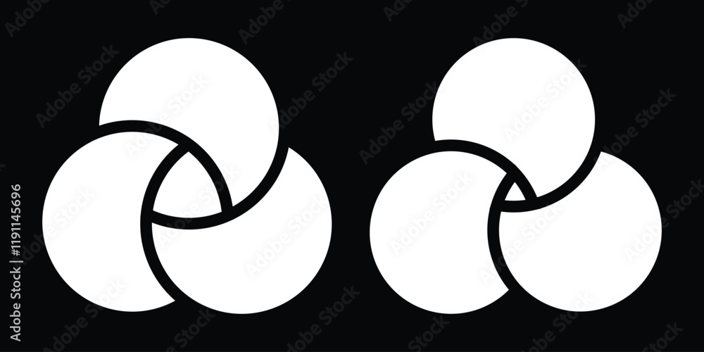 Poster venn diagram circles chart infographic. vector design elements for business strategy presentation. e