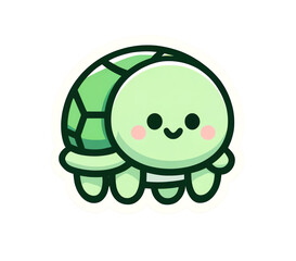 Fototapeta premium A simple, cartoon-style illustration of a cute turtle