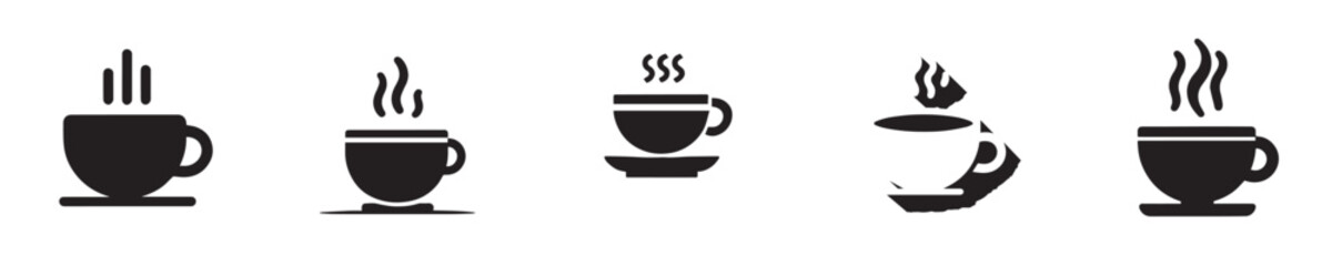 Vector collection of cups of coffee