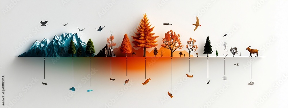 Poster this diagrammatic depicts the frequency of occurrence of different species within an interconnected 