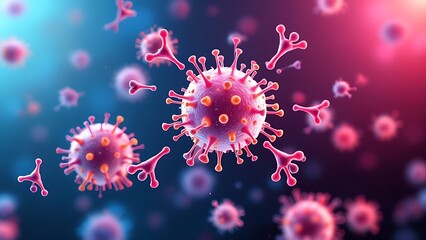 Virus protection. Antibodies and viral infection. Immune defense of the body. Attack on antigens 3D illustration