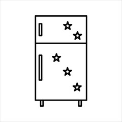 Printrefrigerator flat outline icon logo illustration. technology, electronic and equipment icon set. suitable for web, design,logo,app, with white background