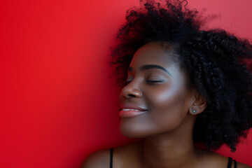 Young Woman in Love Holding a Heart and Radiating Affection and Confidence on Valentine's Day Studio Background