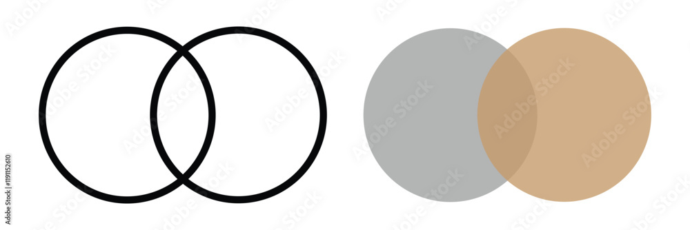 Poster intersection of two sets venn diagram in mathematics. venn diagram. eps 10.