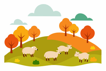 landscape with sheep