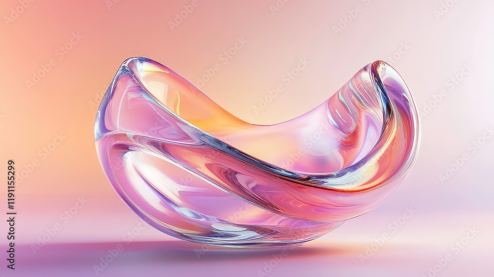 Aufkleber macro glass 3d y2k render abstract background. transparent glassmorphism modern texture. holographic