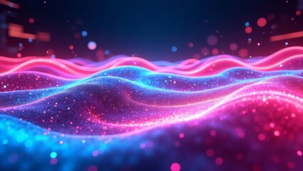 Fototapeta premium Colorful waves of light create stunning visual effects in digital art