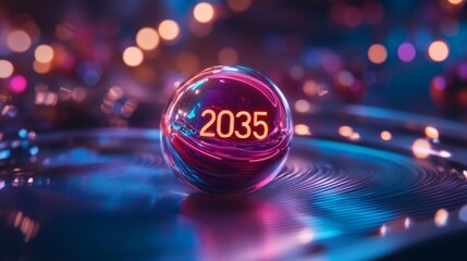 High-Tech Glass Orb with Futuristic 2035 Design. Generative AI