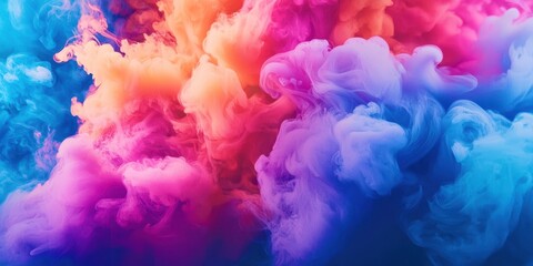 Fototapeta premium Colorful cloud of smoke with a blue and pink swirl