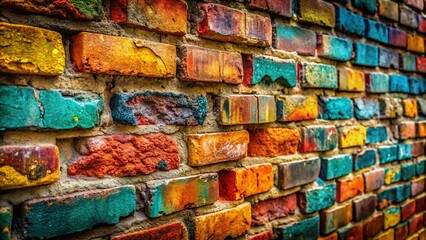 Vintage Distressed Brick Wall Texture Background - Rich Color Variations & Weathered Finish