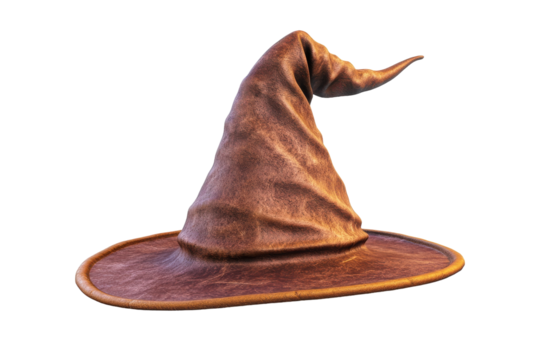 Wizard's Hat with a Tattered Edge in a Dark Forest