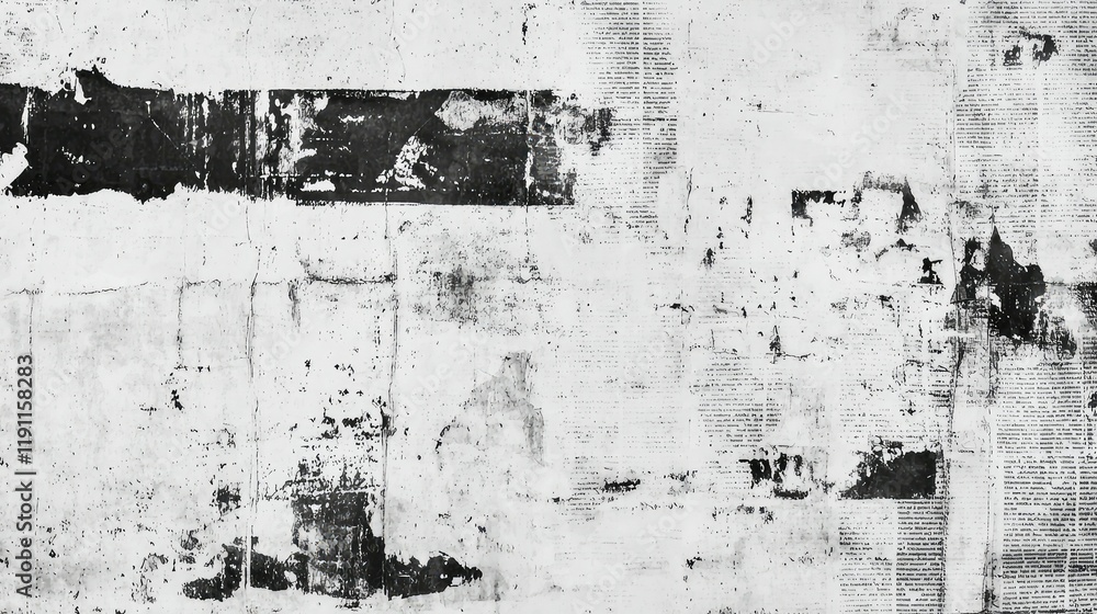 Aufkleber grunge textured background with abstract black and white patterns