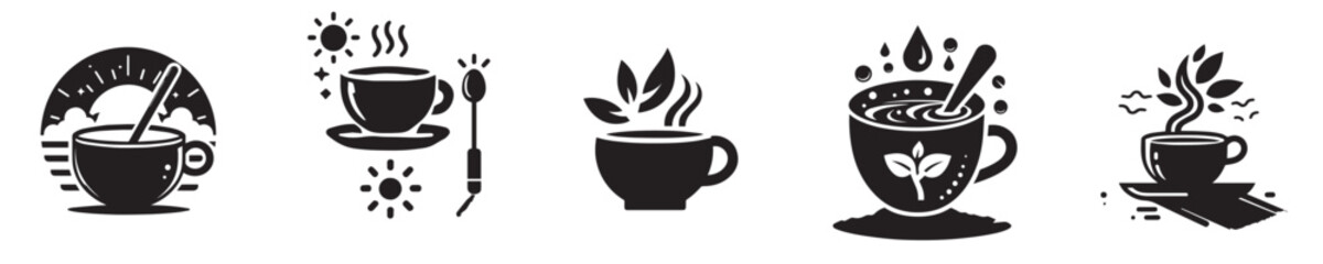 Vector collection of cups of coffee