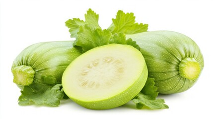 Fresh green zucchini with parsley.  Healthy food ingredients