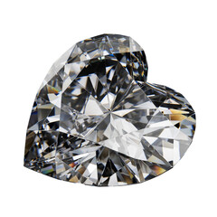 A brilliant heart on a white background. High-resolution 3D rendering.