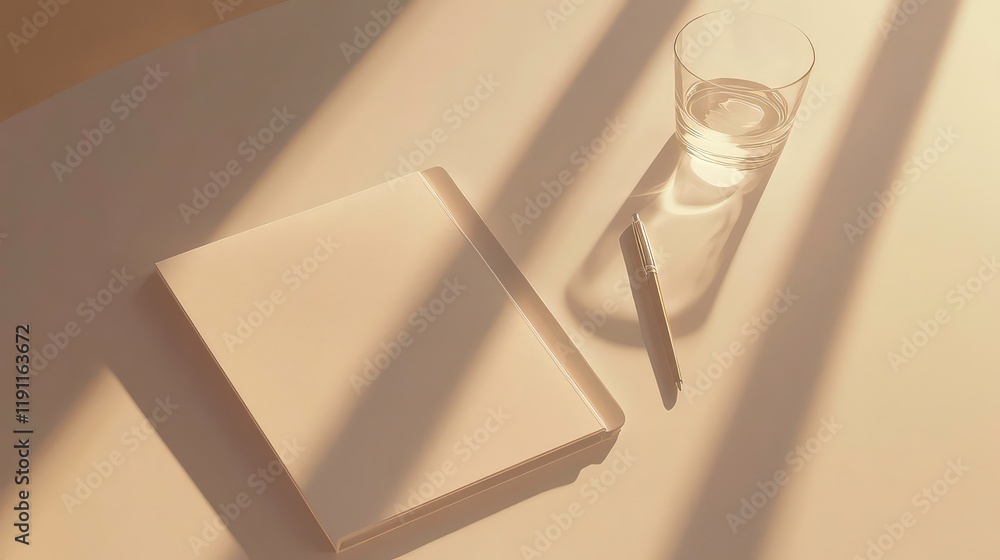 Poster office desk mockup of top view high resolution background has a modern theme with one folder one ele