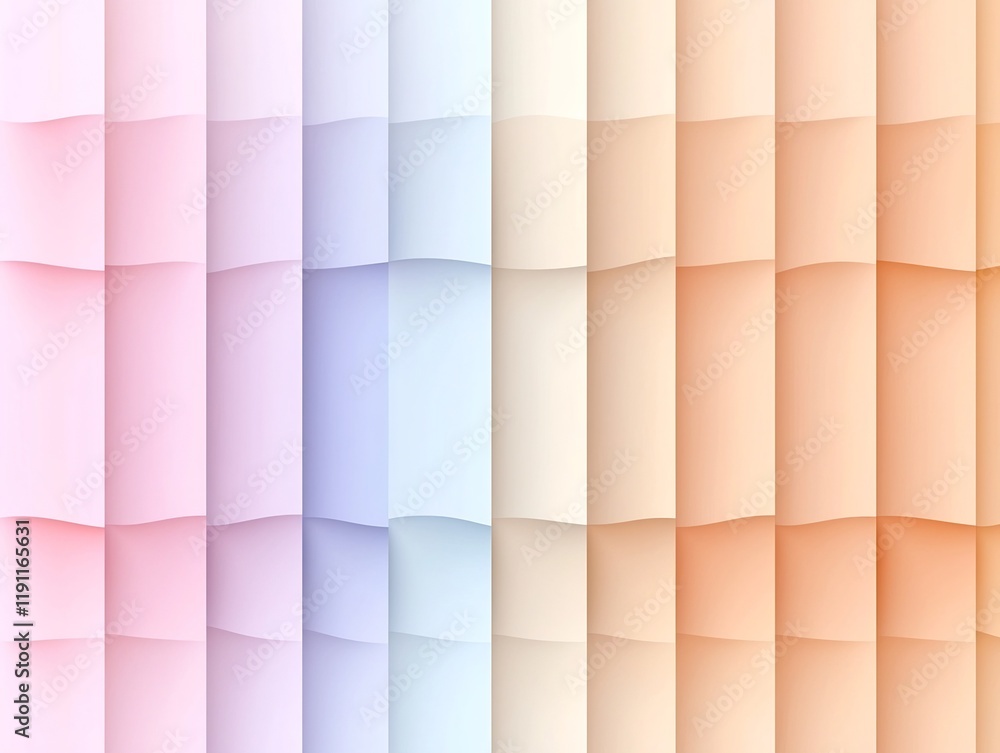 Poster soft delicate pastel gradient background with a seamless transition from pink to beige tones featuri