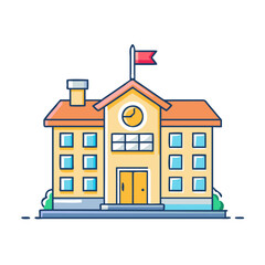 school building vector icon, school building vector illustration - simple illustration of school building, perfect for logos and iconsschool building 