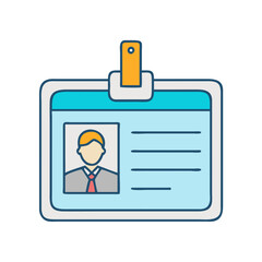 Obraz premium teacher s id badge vector icon, teacher s id badge vector illustration - simple illustration of teacher s id badge, perfect for logos and iconsteacher s id badge 