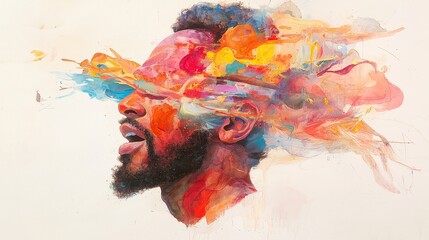 Global Influence, a vibrant abstract painting in watercolor style, celebrates the profound impact of Black figures across the globe, highlighting their diverse contributions and legacies.