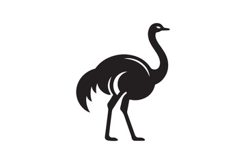 Minimal ostrich bird vector silhouette 