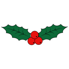 Christmas Holly Berries Illustration