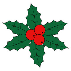 Christmas Holly Berries Illustration