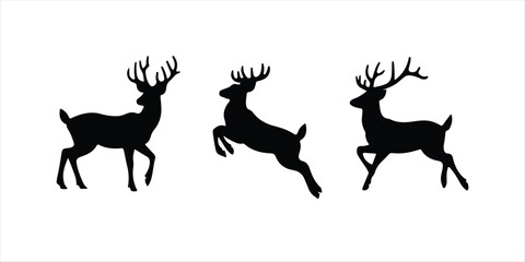 Deer set illustration on white background. deer vector set.