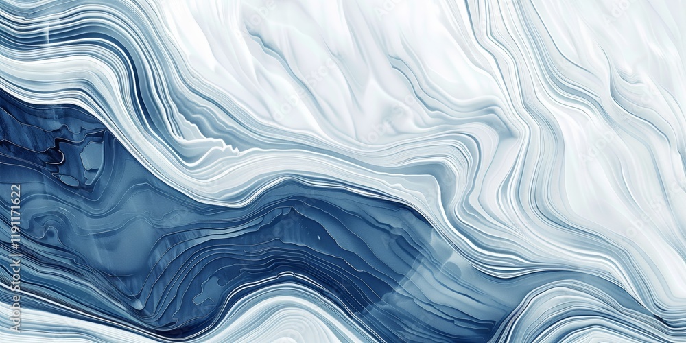 Poster abstract background with wood grain texture and abstract patterns in blue and white tones, smooth te
