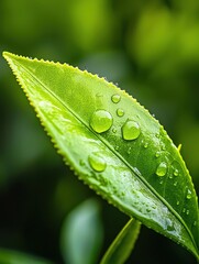 Green Tea Leaf with Dew