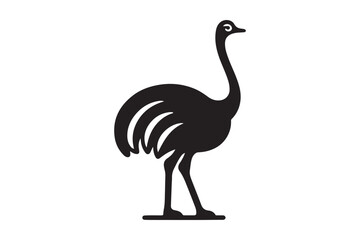 Minimal ostrich bird vector silhouette 