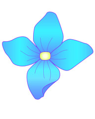 Flower from hydrangea inflorescence - vector full color element. blue hydrangea flower	