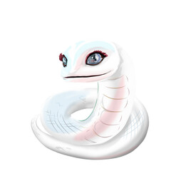 illustration of a beautiful cute little snake without background