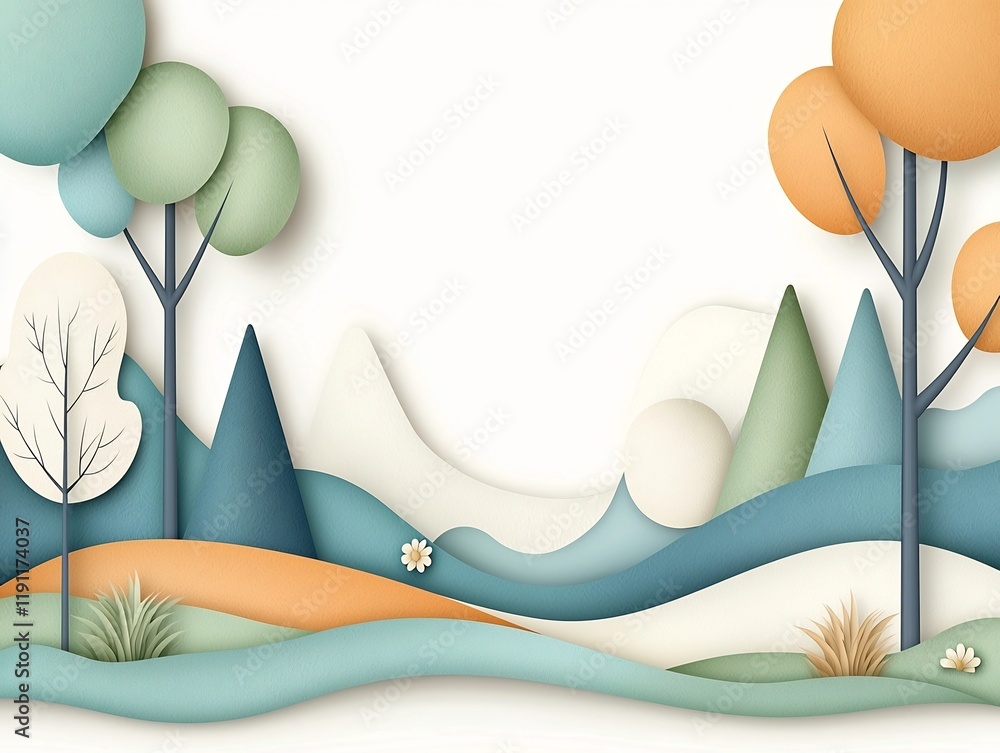 Poster peaceful abstract composition with flowing curvaceous lines and a soothing color scheme detailed gra