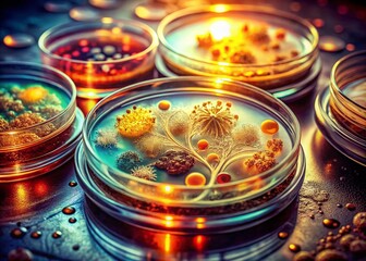 Vintage Style Photo: Precise Handling of Swirling Cell Culture in Petri Dish - Life Science Research