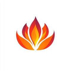 Fiery lotus logo design, white background, abstract art, corporate branding