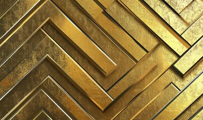 Golden Geometric Chevron Pattern Luxurious Gold Texture Background